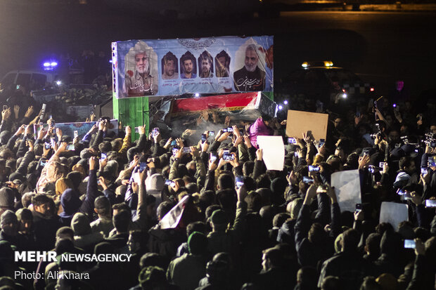 Gen. Soleimani's body arrives in Tehran