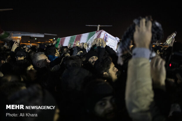 Gen. Soleimani's body arrives in Tehran