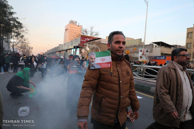 Packed crowds attend funeral procession of top military commander Qasem Soleimani in Tehran 