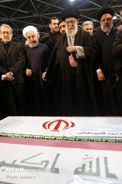 Leader performs ritual prayers for Lt. Gen. Qasem Soleimani