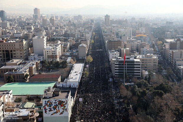 Aerial photos of General Soleimani funeral in Tehran