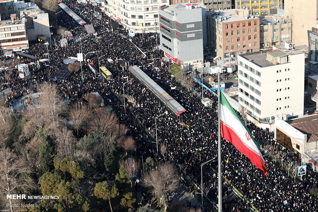 Aerial photos of General Soleimani funeral in Tehran