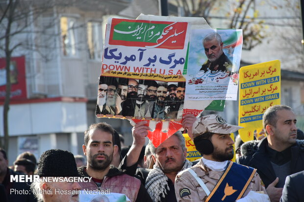 راهپیمایی مردم آستارا در پی شهادت سردار سپهبد حاج قاسم سلیمانی