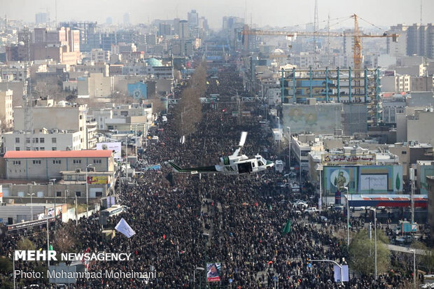 Millions participate at funeral procession of Lt. Gen. Soleimani in Tehran
