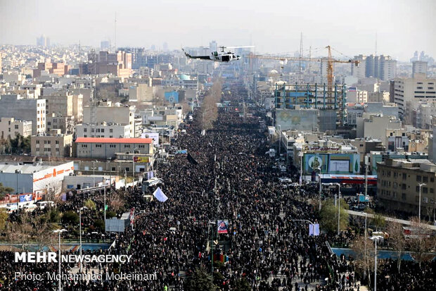 Millions participate at funeral procession of Lt. Gen. Soleimani in Tehran
