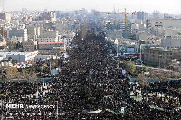 Millions participate at funeral procession of Lt. Gen. Soleimani in Tehran
