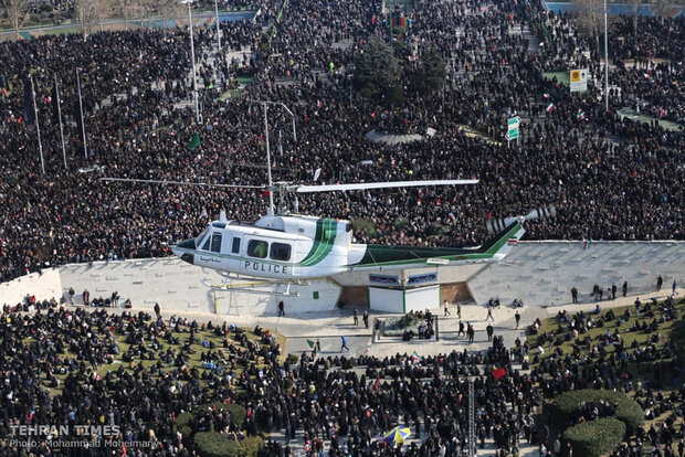 Packed crowds attend funeral procession of top military commander Qasem Soleimani in Tehran 