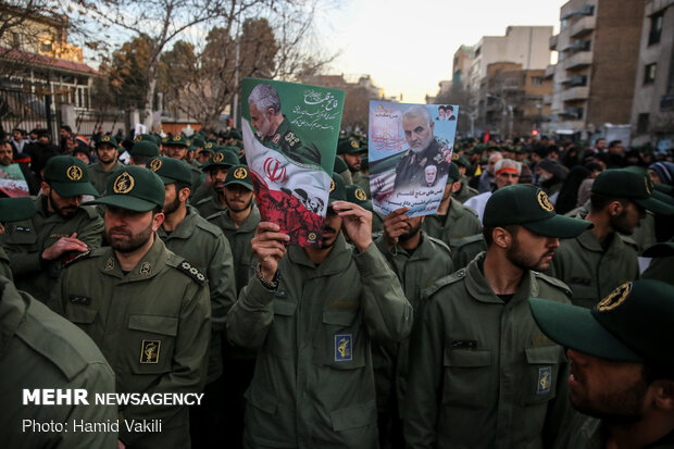 Packed crowds attend funeral procession of Lt. Gen. Soleimani in Tehran
