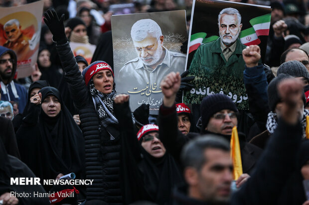 Packed crowds attend funeral procession of Lt. Gen. Soleimani in Tehran
