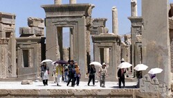 Japanese tourists visit Iran’s Persepolis, 460 miles south of Tehran (Copyrightfile/AP-VAHID SALEMI)