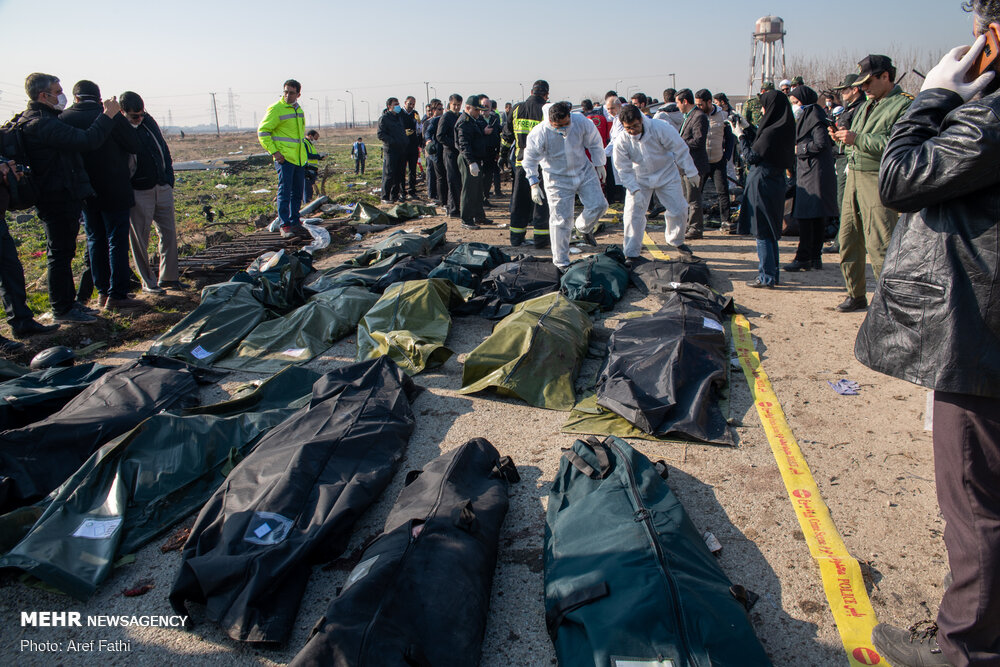 شناسایی ۵۰ پیکر از جان‌باختگان حادثه سقوط هواپیمای اوکراینی