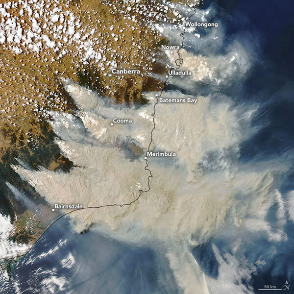 تصاویر ماهواره ای از آتش سوزی های گسترده استرالیا