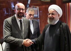 Hassan Rouhani and Charles Michel