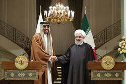 Hassan Rouhani and Emir of Qatar