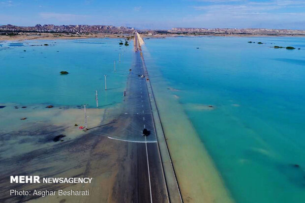 Aerial photos of flood on Qeshm Island