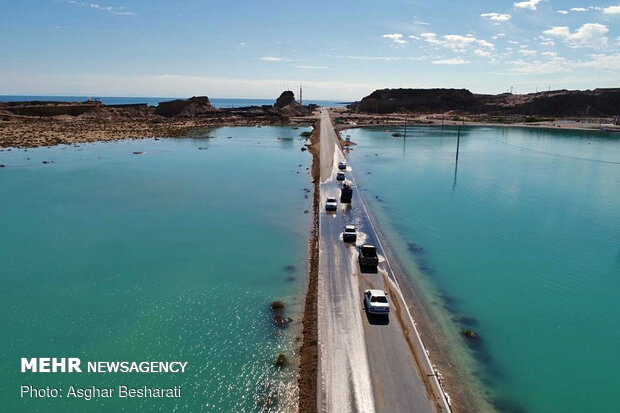 Aerial photos of flood on Qeshm Island