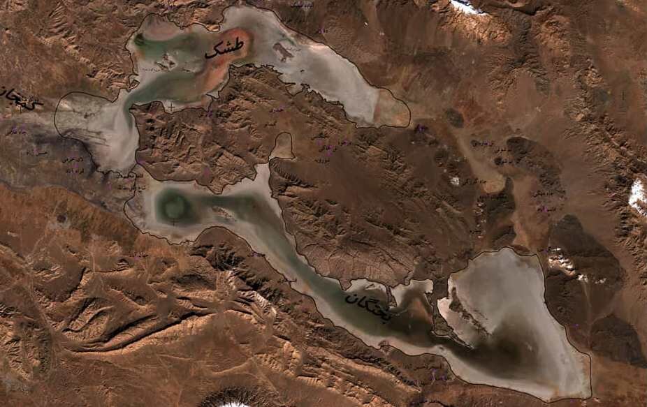 عکس های ماهواره ای تالاب های فارس قبل و بعد از بارندگی