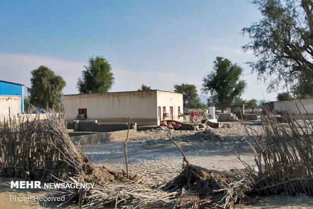 خسارت سیل به زیرساخت های روستاهای جاسک