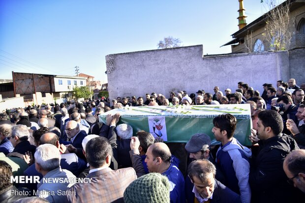 مراسم تشييع عدد من شهداء حادثة سقوط الطائرة الاوكرانية في جرجان