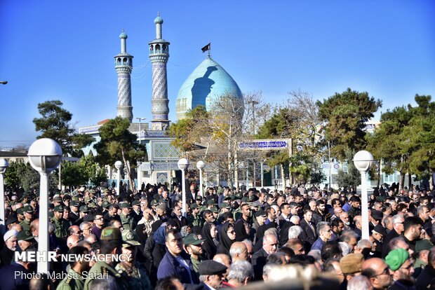 مراسم تشييع عدد من شهداء حادثة سقوط الطائرة الاوكرانية في جرجان