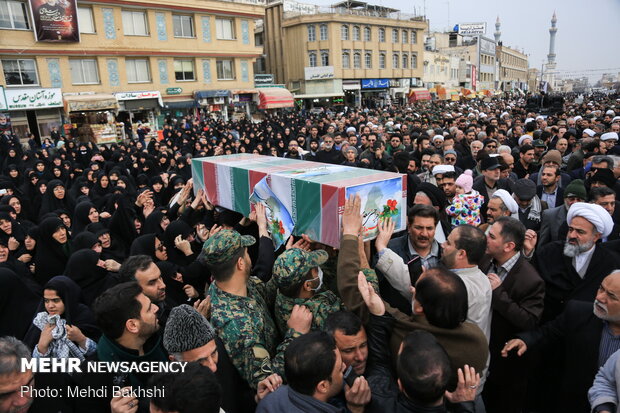 Funeral procession of six martyrs of Ukrainian plane crash in Qom 