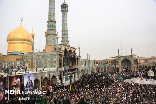 Funeral procession of six martyrs of Ukrainian plane crash in Qom 