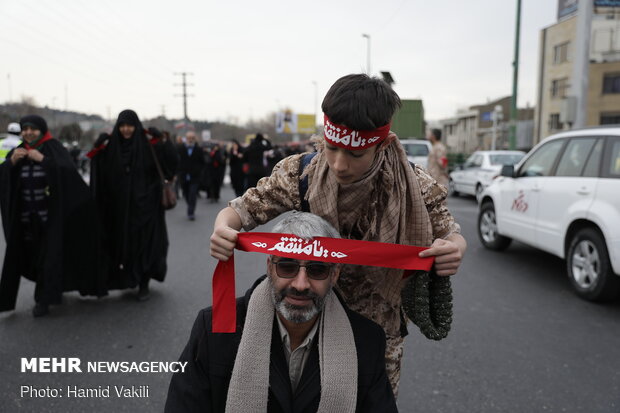 People gathering for Friday Prayers to be led by Ayatollah Khamenei