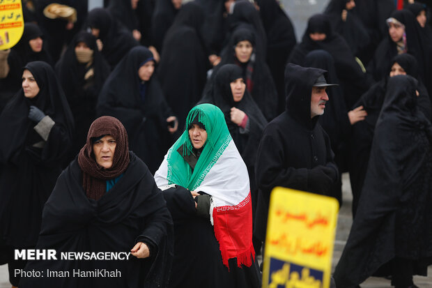 راهپیمایی مردم همدان در حمایت از سپاه پاسداران انقلاب اسلامی