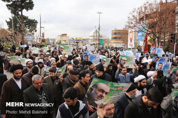 راهپیمایی مردم قم در حمایت از سپاه پاسداران انقلاب اسلامی