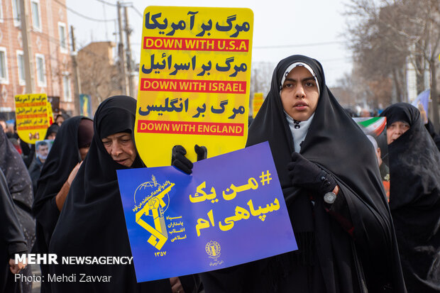 راهپیمایی مردم ارومیه در حمایت از سپاه پاسداران انقلاب اسلامی