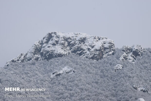 طبیعت زمستانی گردنه کوهستانی حیران