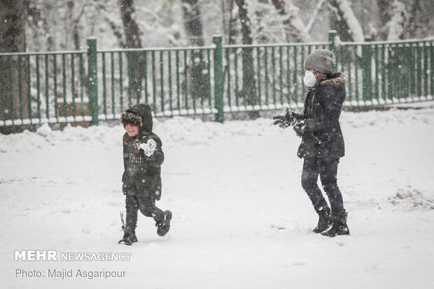 Snow blankets the Iranian capital