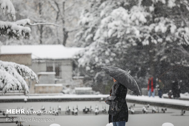 Snow blankets the Iranian capital