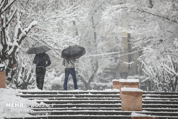 Snow blankets the Iranian capital