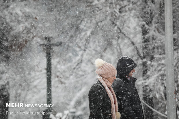 Snow blankets the Iranian capital