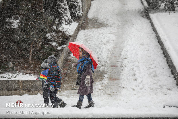 Snow blankets the Iranian capital