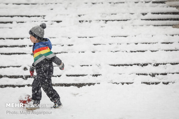 Snow blankets the Iranian capital