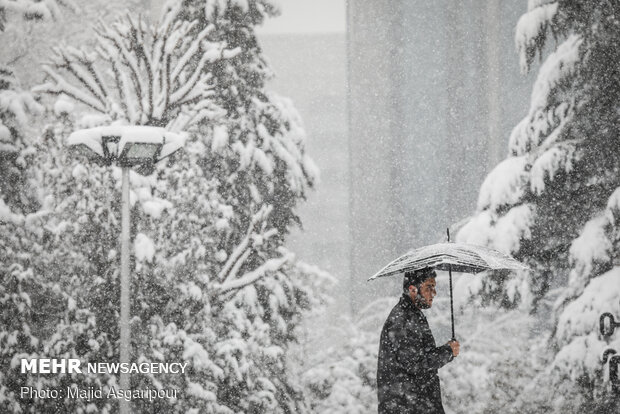 Snow blankets the Iranian capital