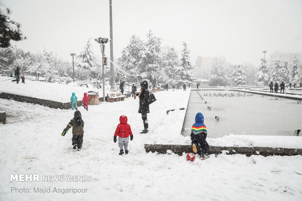 Snow blankets the Iranian capital