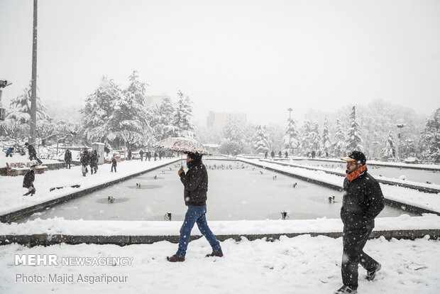 Snow blankets the Iranian capital