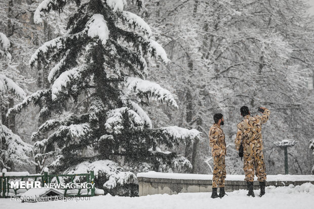 Snow blankets the Iranian capital