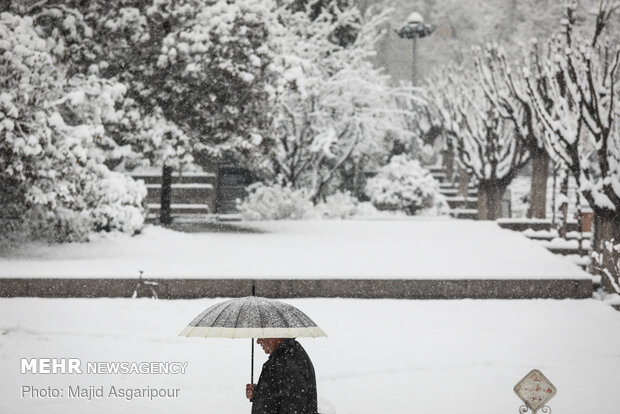 Snow blankets the Iranian capital