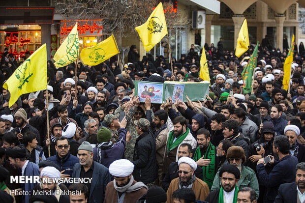 مراسم تشییع حجت الاسلام سید رحمت الله موسوی شهید مدافع حرم در قم