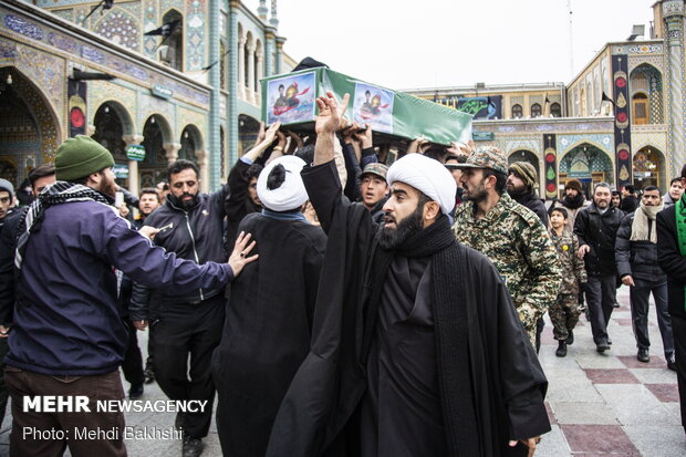مراسم تشییع حجت الاسلام سید رحمت الله موسوی شهید مدافع حرم در قم