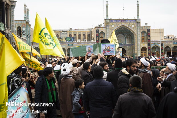 مراسم تشییع حجت الاسلام سید رحمت الله موسوی شهید مدافع حرم در قم