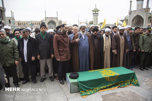 مراسم تشییع حجت الاسلام سید رحمت الله موسوی شهید مدافع حرم در قم