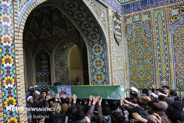 مراسم تشییع حجت الاسلام سید رحمت الله موسوی شهید مدافع حرم در قم