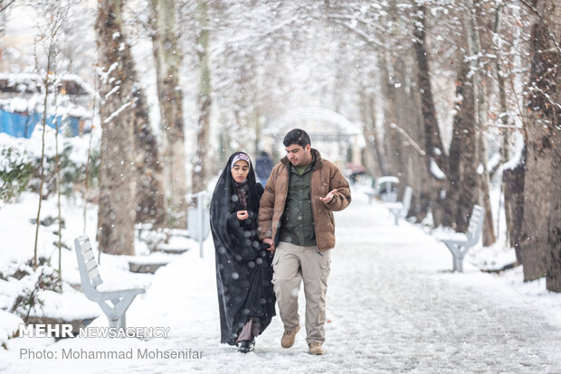 بارش برف زمستانی در کرج