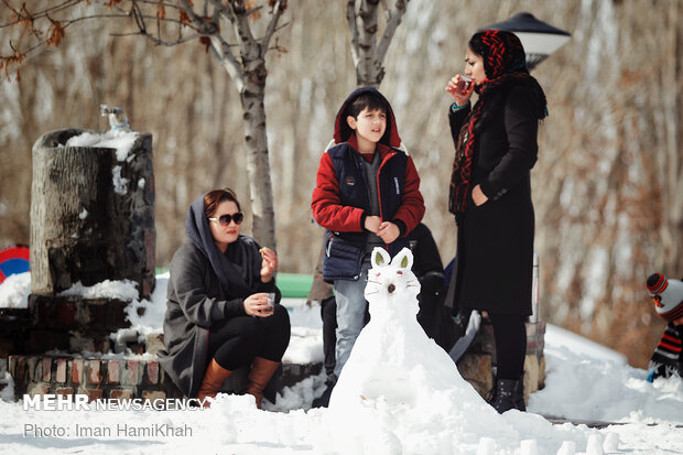Snowman building contest in Hamedan