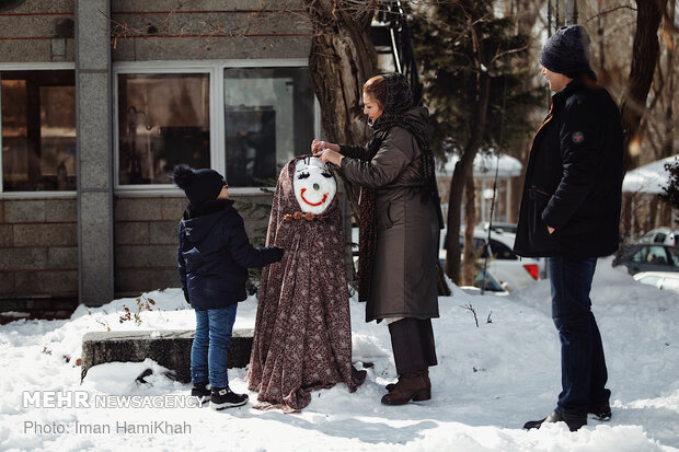 Snowman building contest in Hamedan